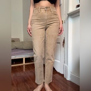 American Eagle Outfitters Tan Corduroy Straight Leg Pants